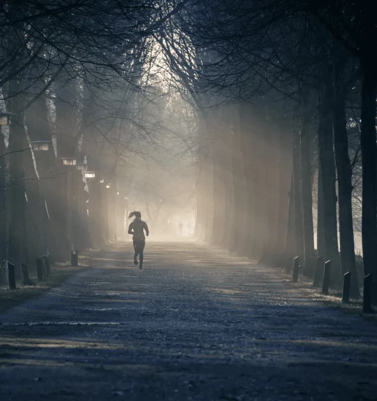 Runner on a misty path, YourGround
